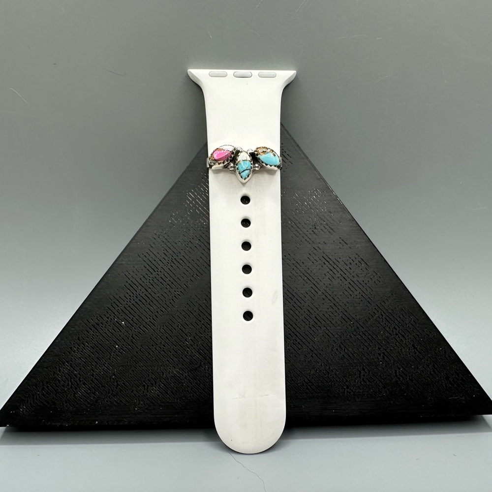 ⌚Cotton Candy Turquoise Sterling Silver 925 Watch Band Charm Handmade iWatch